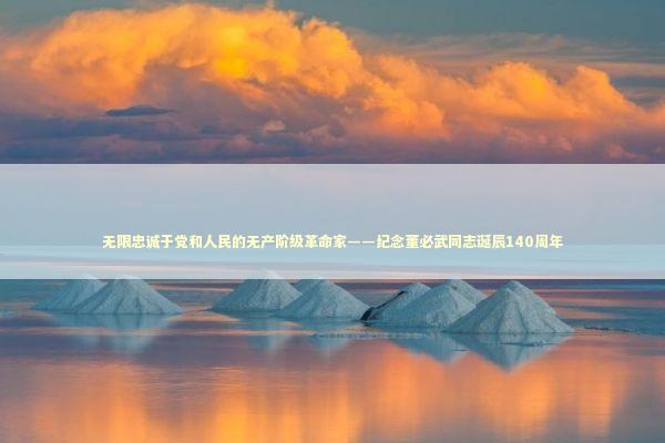 无限忠诚于党和人民的无产阶级革命家——纪念董必武同志诞辰140周年 新闻